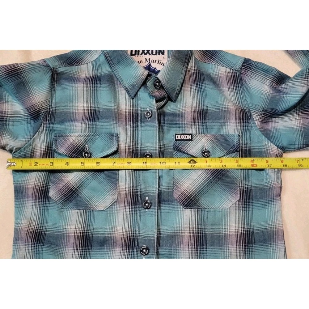 DIXXON FLANNEL COMPANY BLUE MARLIN WOMENS LONG SLEEVE PLAID BUTTONDOWN SZ SMALL - Picture 6 of 7